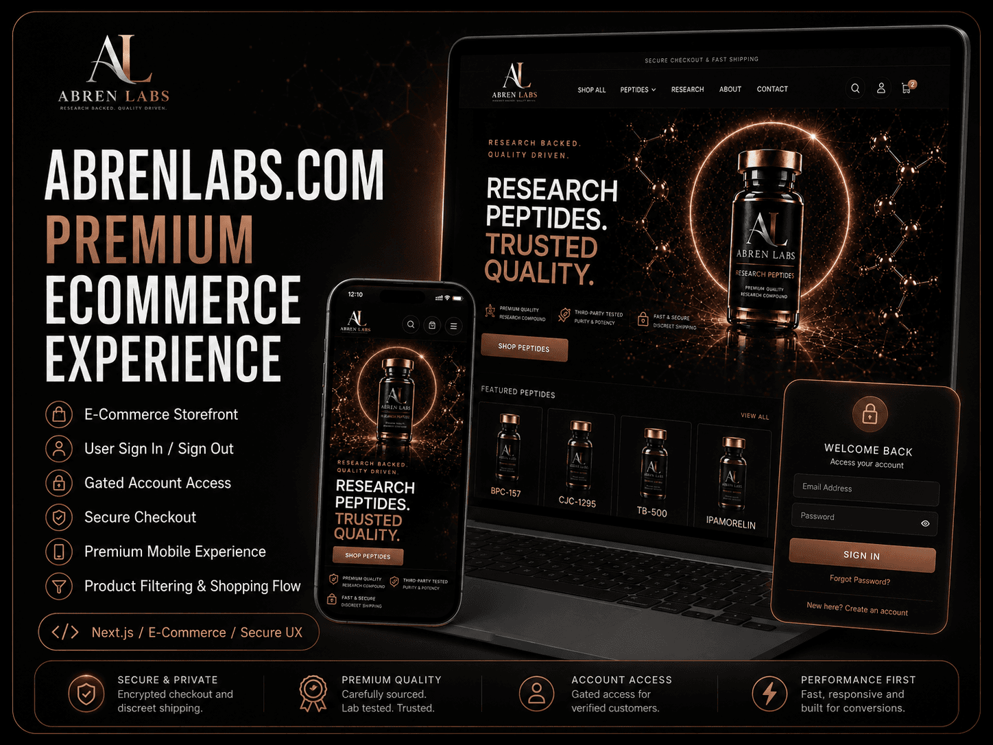 Abren Labs e-commerce website homepage screenshot
