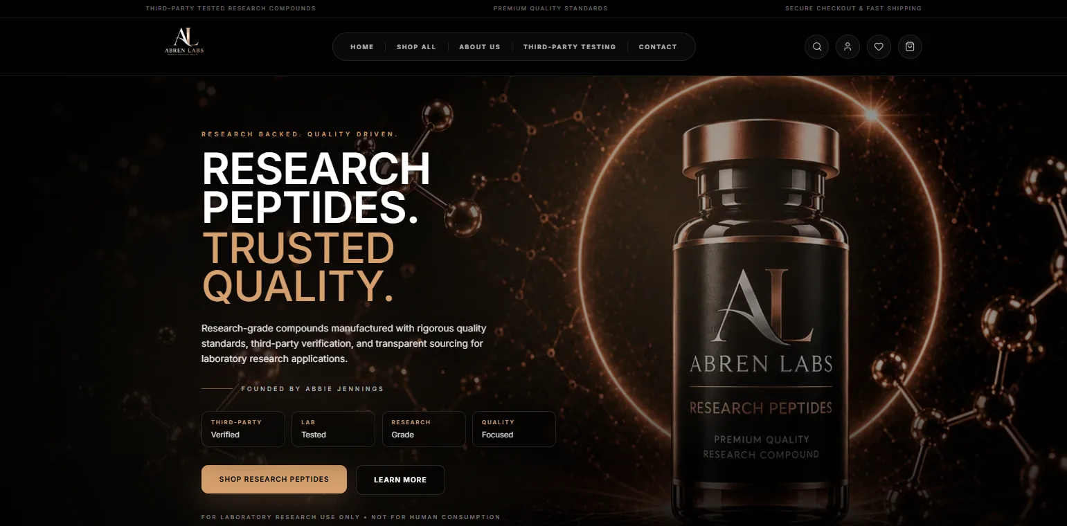 Abren Labs custom e-commerce website displayed across desktop and mobile