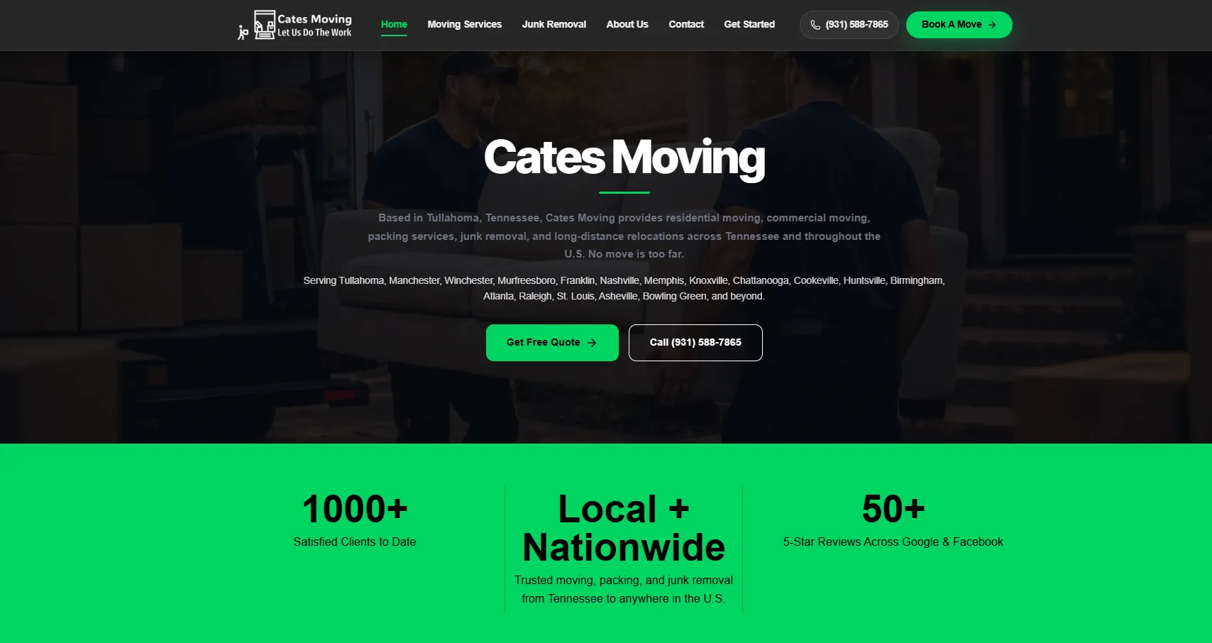 Rebuilding Cates Moving: From a One-Page Site to a Growth System